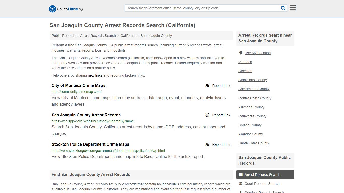 Arrest Records Search - San Joaquin County, CA (Arrests ...