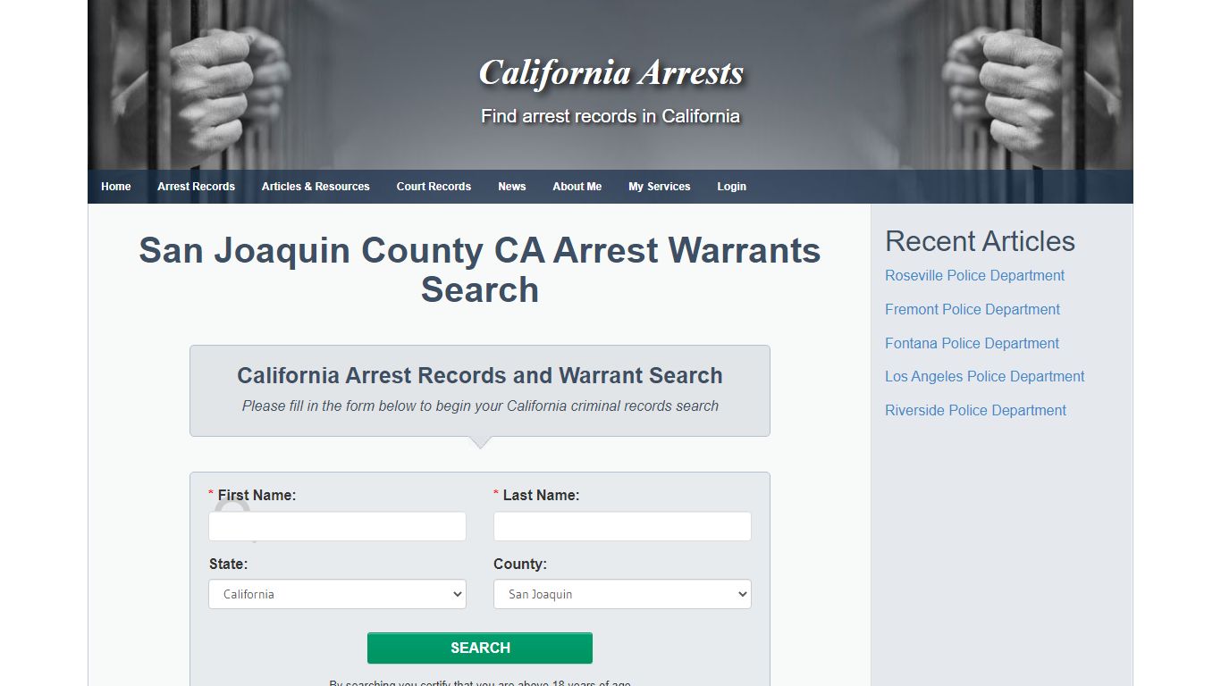 San Joaquin County CA Arrest Warrants Search - California ...
